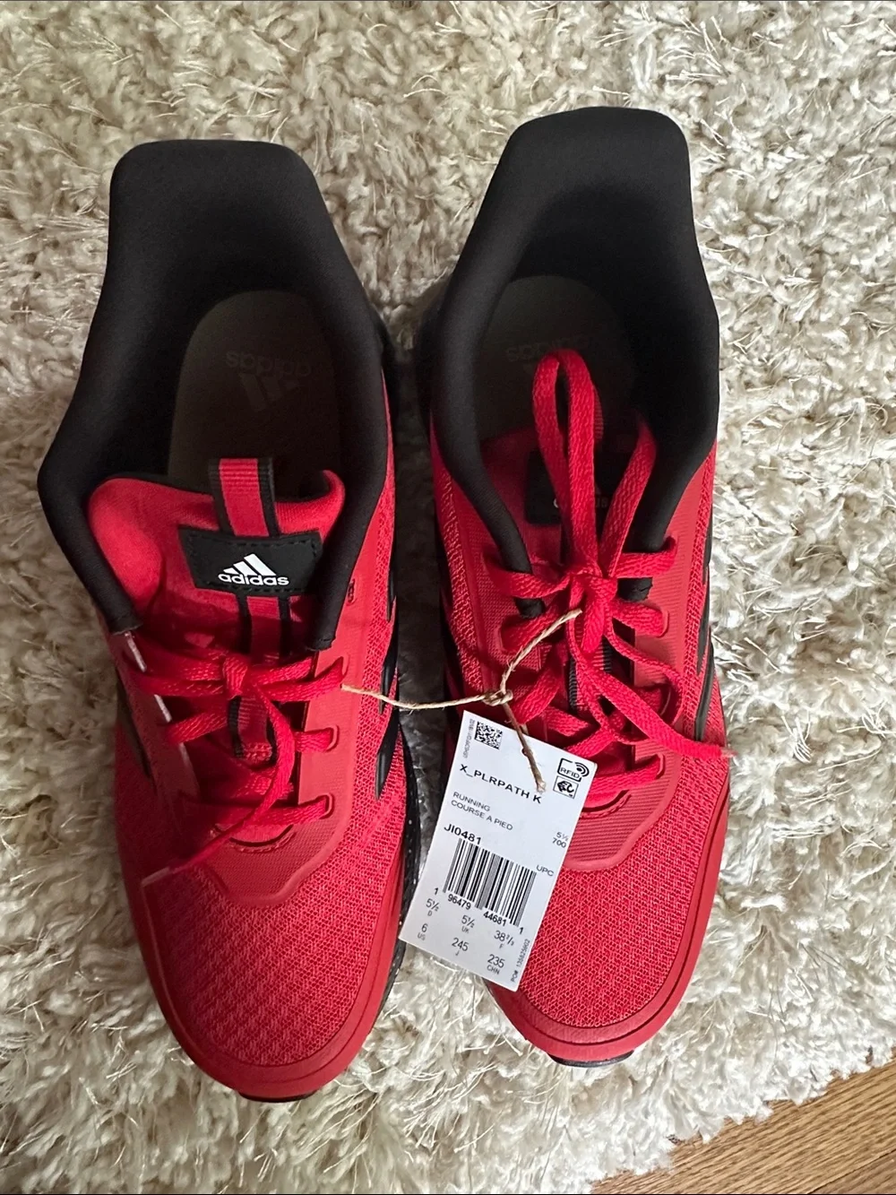 Adidas X_PLRPATH Red and Black Big Kids Sneakers - US Size 6